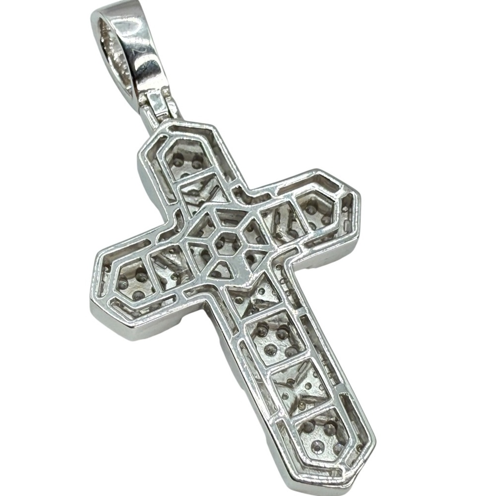 Sterling Silver CZ Cross Pendant – 3” Statement Design - Picture 6 of 17